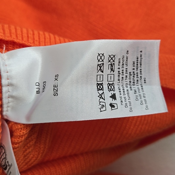 Ganni Open Back Rollneck Sweater in Flame Orange XS Lightweight Spring - Picture 6 of 9